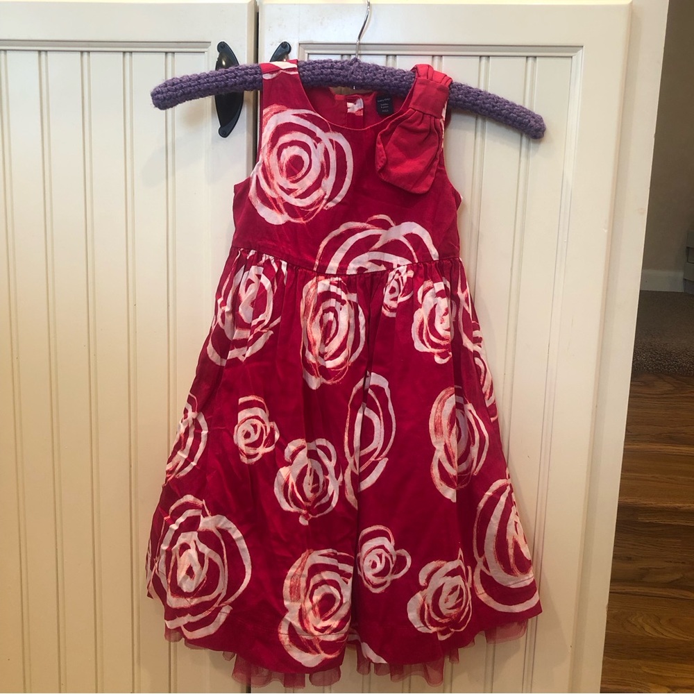 Baby Gap dark pink with white flowers summer dress